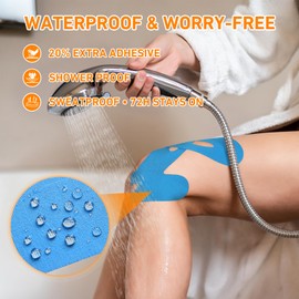 Precut Kinesiology Tape for Knees, 24 PCS, 20% Stronger Adhesive