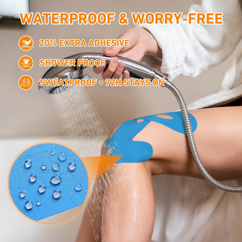Precut Kinesiology Tape for Knees, 24 PCS, 20% Stronger Adhesive