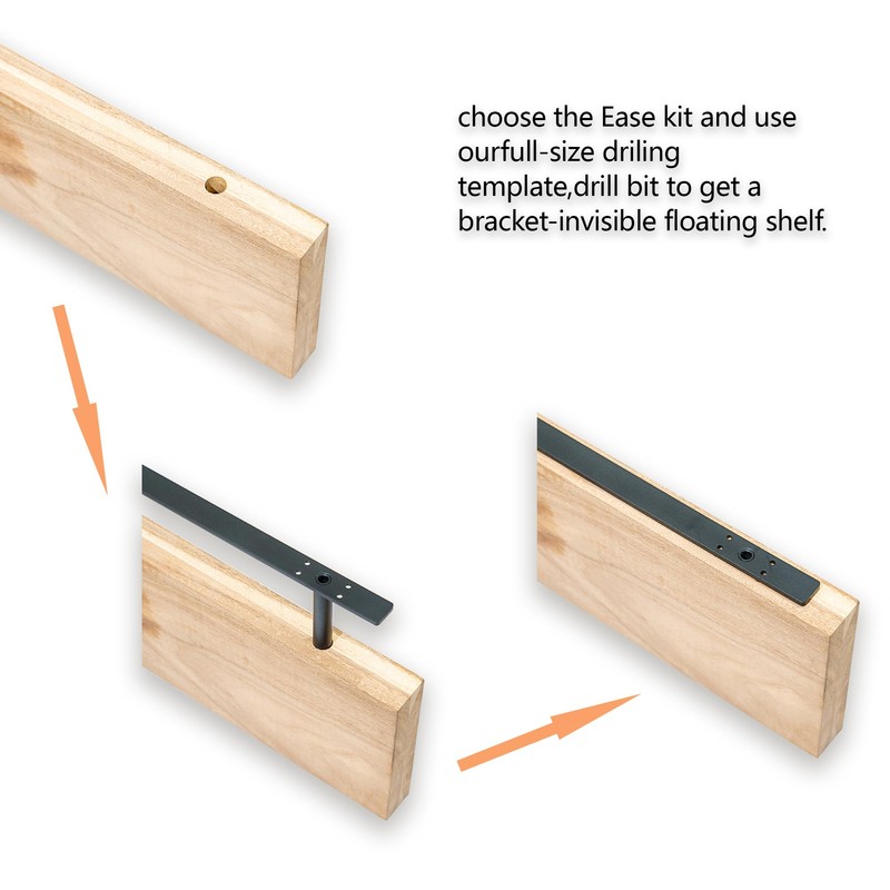 PICESA 16'' Heavy-Duty Hidden Floating Shelf Bracket – 210 LBS