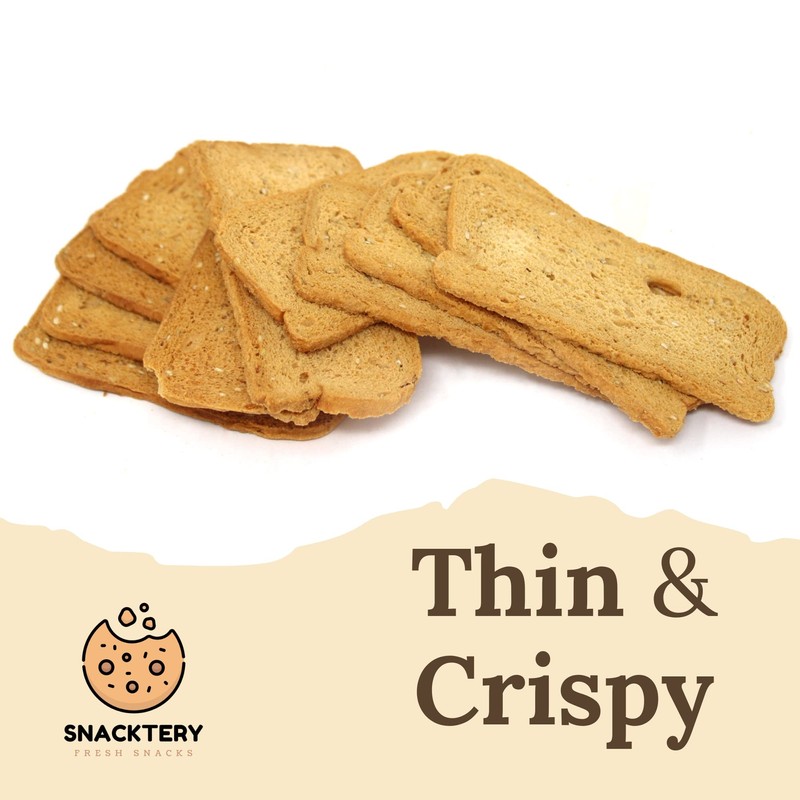 Snacktery Sesame Melba Toast Crackers - Thin and Crispy Flatbread