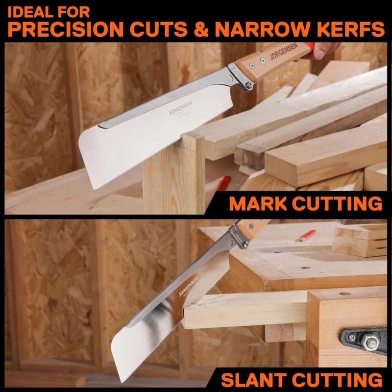 JORGENSEN 9.5-inch Japanese Pull Saw 21TPI Pro Folding Dovetail Saw