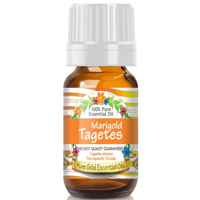 Pure Gold Marigold Tagetes Essential Oil, 100% Natural & Undiluted, 10ml