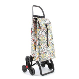 Rolser I-Max William Morris 6 Wheel Stair Climber Foldable Shopping Trolley - Pomegranate