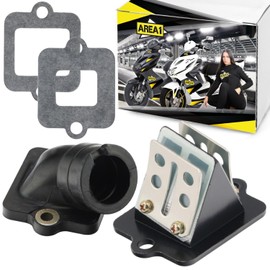 Area1 Membrane Block + Intake Manifold for 50cc 2T Compatible with Piaggio TPH Zip NRG Power MC2 MC3 Liberty Fly. Suitable for Gilera Runner 50 Vespa S Primavera ET2 LX LXV Sprint Aprilia SR 50R Motard