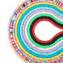 4290Pcs Clay Beads Bracelet Making Kit Flower Clay Beads 6mm Flat Preppy Beads Vinyl Disc Heishi Bead for for Hawaiian Summer Surfer Choker Earring Necklace Jewelry Making 11 Color