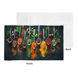 Different Kinds of Spices Placed in Spoon Hand Towels for Bathroom Set of 2, Pepper Chilly Soft Highly Absorbent Face Towel, Microfiber Hand Towels for Kitchen Bath Dish Towels Hotel Home Bathroom