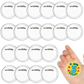 20 Pcs Acrylic Badge Making Kit, Acrylic Design Button Badge, Clear Design Craft Buttons Pins Making Kit Sublimation Buttons for DIY Craft Party Picture Make Your Own Buttons (58mm/2.28inch)