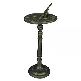 Zeckos 21-Inch Cast Iron Verdigris Dragonfly Sundial: A Unique Blend of Artistry and Functionality for Your Garden, Patio, or Pool Area, Infusing Timeless Charm to Exterior Spaces