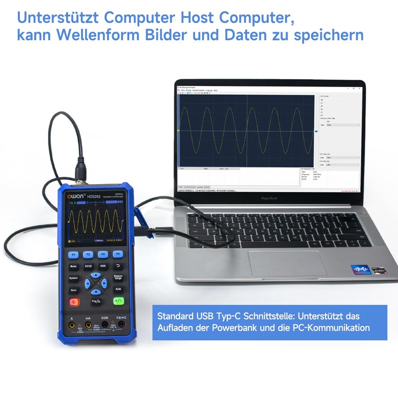 OWON Handheld Oscilloscope, Digital Multi Functional Oscilloscope Multimeters,20000 Counts Portable