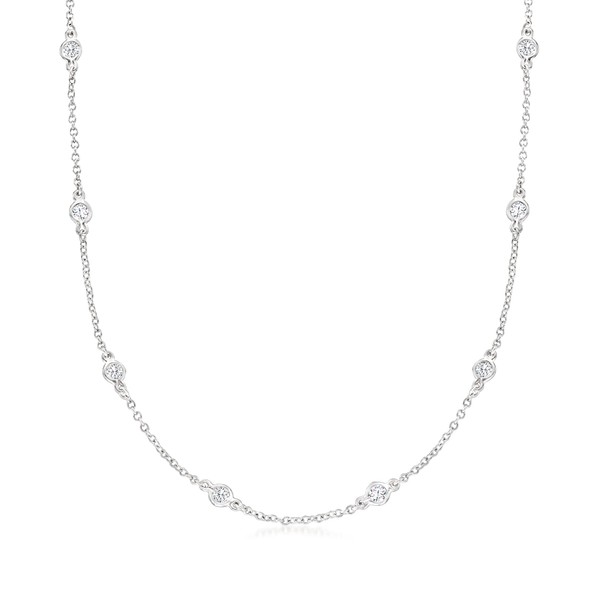Ross-Simons 2.50 ct. t.w. CZ Necklace in Sterling Silver. 36