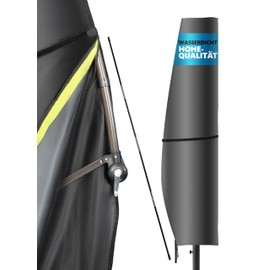 4smile Parasol Protective Cover for 2 to 4 m - Heavy Duty Cantilever Parasol Protective Cover, Waterproof, UV-Resistant, Cover for Garden, Anthracite