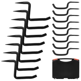 4 inch Tree Climbing Spikes and Bow Hooks, 8 Pcs Screw in Tree Steps for Hunting and 8 Pcs Bow Hooks for Tree, Hunting Accessories for Outdoor Hunting Climbing to Tree Stands, Self Tapping Screw Mount