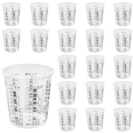 KOHAND 20 PCS 680 ml Paint Mixing Cups, 10.9 x 10.9 x 11.5 cm White Measuring Cups for Epoxy and Resin