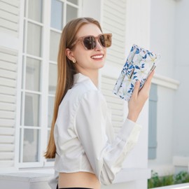 Miss Lulu Purses for Women Ladies Purse Wallet PU Leather Large Capacity Zipper Long Purses with Multiple Card Slots Coin Phone Pocket Black Beige Blue Green Blue Pink