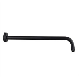 12 Inch Shower Arm with Flange,Stainless Steel 90 Degree Rain Shower Head Extension Arm,Wall-Mounted Shower Head Arm for Fixed Shower Head,Matte Black