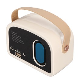 Retro BT Speaker BT 5.0 Vintage Decor,Type C Vintage Portable Mini Wireless BT Speaker, Cute Old Fashion Style for Kitchen Desk Bedroom Office Party(White)