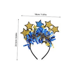 SHOWERORO Headband Decorative Headdress Headbands Photo Props Party Headband Al-fitr Headwear Glitter Head Decorations Ornament Tassel Head Glitter Cloth Blue