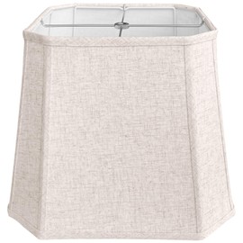 TOOTOO STAR Square cut corner lampshade, 10x13x10.5 inch medium table lamp shade floor lamp Beige Lamp shades Natural Linen Hand Crafted, Easy Assembly Required