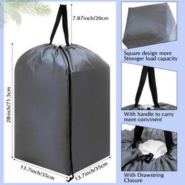 SilTriangle 5 Pcs Travel Laundry Bag with Handles and Drawstring Large Nylon Laundry Bag 27. 5 x 34. 5'' Washable Dirty Clothes Organizer Sack Fit Hamper or Basket for Storage(Gray)