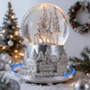 Hpoeude Musical LED Light Up Snow Globe with Rotating Train,