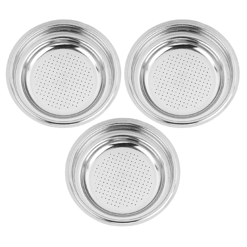 3pcs Stainless Steel Coffee Filter 51mm Pressurized Filter Basket Reusable