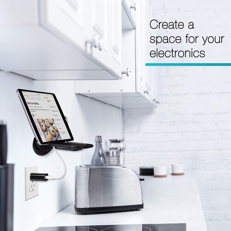 Tech Caddy Floating Wall Shelf Holder, Charging Station for Mobile