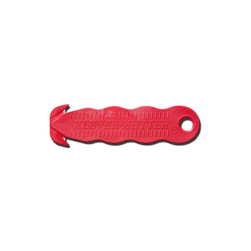 Klever Kutter KCJ-1R Safety Box Cutter, Red, 5 per Pack