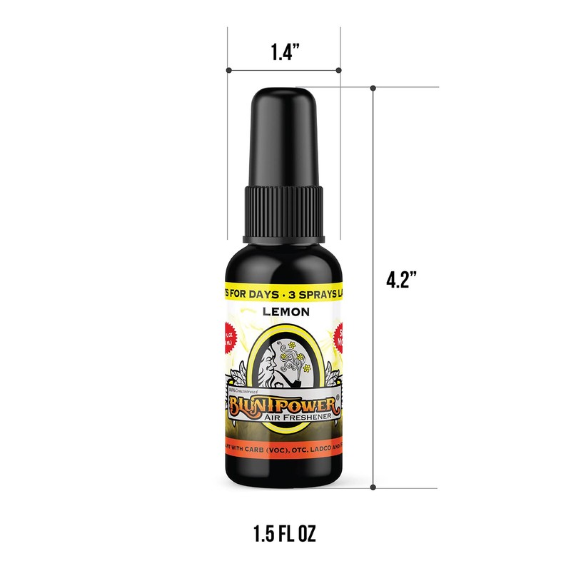 BluntPower Concentrated Air Freshener (Lemon, 1 Pack) for Room and