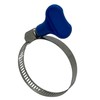 Stainless Steel Butterfly Hose Clamps with Turn Key - Adjustable Size: 15mm-44mm diameter (5/8" - 1 3/4") Band Width: 8mm (Blue)