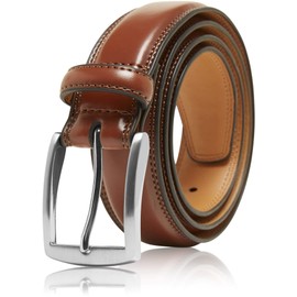 Genuine Leather Dress Belts For Men - Mens Belt For Suits, Jeans, Uniform Brown Belt - Designed in the USA