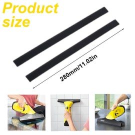 KEQAR 2-teilige Ersatz-Gummilippe für Kär cher Fenstersauger, kompatibel mit WV1, WV2, WV5, WV50, WV55, WV60 und WV75 (80 mm)