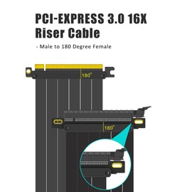 GLOTRENDS 1000mm PCIe 3.0 X16 Riser Cable, Dual 180 Degree Angle, Compatible with Gen 3 GPUs, Such as GTX1080, RTX2060, RTX2070, RTX2080, RTX2080Ti, etc.(PCIE30-X16-1000MM-1818D)