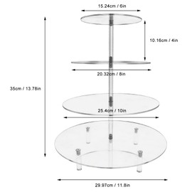 belupai 4 Tier Cupcake Stand,Sturdy Acrylic Cupcake Holder,Decorative Dessert Tower Pastry Stand Dessert Serving Tray for Wedding Party Birthday Holidays