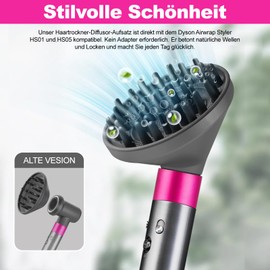 Wjelet Diffusor Aufsatz für Dyson Airwrap, Graue Diffusordüse HS01/HS05 für Locken & Volumen, Diffusor Aufsatz, for Dyson Airwrap Diffusor Aufsatz,Diffusor Aufsatz für Dyson Airwrap