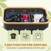 Bathola 145L Laundry Hamper with Lid, 3-Compartment Foldable Laundry Basket