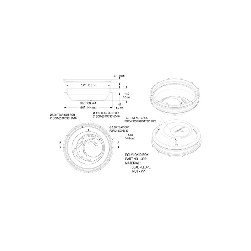 Polylok 4" D-Box Seal & Nut (fits: 2", 3" &