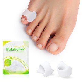 Gel Pinky Toe Separators for Women - Bukihome 10 Pack Toe Spacers for Overlapping Toes, Bunions, Toe Alignment, Bunion Relief - Soft Silicone Toe Corrector for Men (Pinky Size)