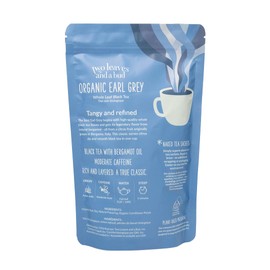 Two Leaves and a Bud Organic Earl Grey, 50 Naked Tea Sachets - Whole Leaf Black Tea in Eco-Friendly Unwrapped Compostable Sachets, Resealable Bag, 50 Count (Pack of 1)