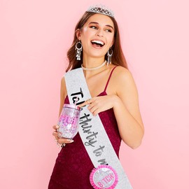 AOPRIE Birthday Crown for 30th - Silver Tiara Sash with Rhinestones - perfect for Girls & Women - Happy Birthday Accessory