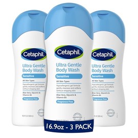 Cetaphil Ultra Gentle Body Wash, Fragrance Free, 16.9 Ounce (Pack of 3)