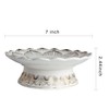 HOULU 7 Inch White Ceramic Buddhist Fruit Plate, Buddhist Supplies
