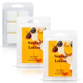 The Candle Daddy - Suntan Lotion - Tropical Sun Tan Lotion Scented Melt- Maximum Scent Wax Cubes/Melts- 1 Pack -2 Ounces- 6 Cubes
