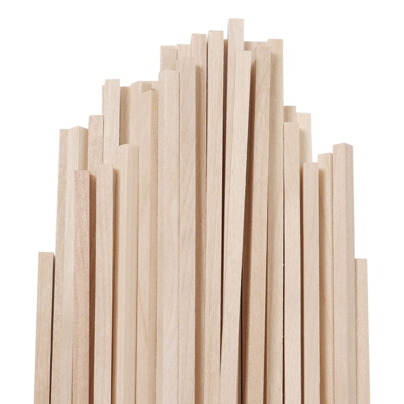 DOITEM 42 Pieces Square Natural Wood Hardwood Sticks for Crafts