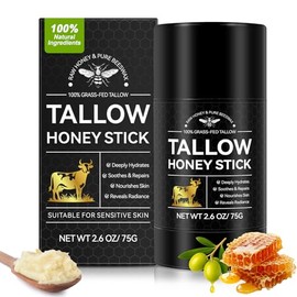 Eloix Tallow Honey Balm & Stick, All-Natural Moisturizer with Beef Tallow and Raw Honey for Face & Body, Handmade Formula for Dry, Sensitive Skin, Promotes Longevity, Firming & Hydration
