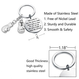 ENSIANTH Boxing Keychain Gift Boxing Gloves Keychain Boxer Fan Gift Inspiration Gifts for Boxers Boxing Coach Take Pride in How Far You Have Come (boxing ky)