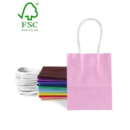 qiqee 24PCS Mini Gift Bag with Handles Bulk 4.5"x2.5"x6" Gift Bags 24 Colors Bags Multiple Uses