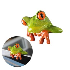 STOBOK 1pcs Computer Decor Frog Lovely Resin 3D Creative Craft Frog Figurine Home Office Desk Computer Ornament
