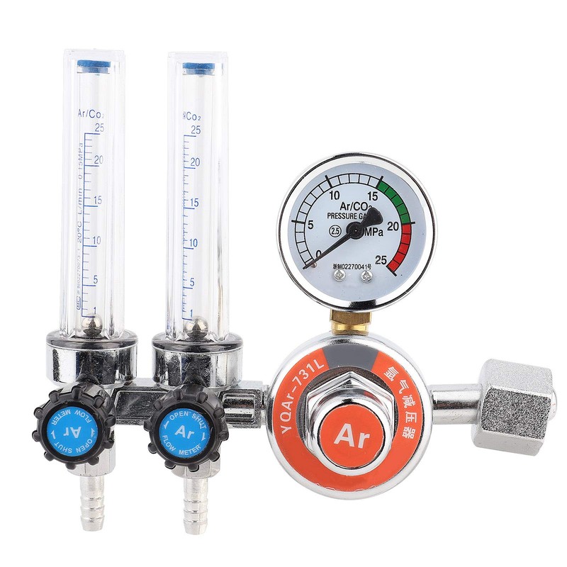 Argon Pressure Regulator, Compact Zinc Alloy Double Tube G5/8in, Large