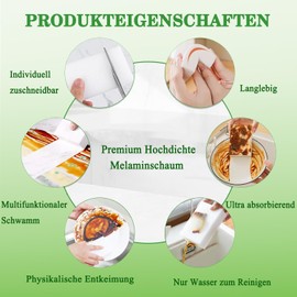 Dirt Eraser Magic Sponge, Pack of 50 Extra Strong White Melamine Sponge Eraser Sponge, Multifunctional Scratch-Free Cleaning Sponge for Home, Kitchen, Bathroom, Shoes & Wall (10 x 6 x 2 cm)