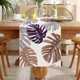 Table Runner Brown Turtle Leaf Table Runner Modern Living Room Table Decoration Lockers Table Runner Linen Table Mats Runner Set for Dining Room Sideboard Shoe Cabinet Decor 40 x 140 cm